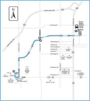 Graphic of the Route 133 map in Alliance