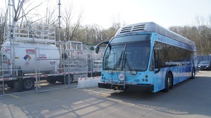 Hydrogen Fuel Cell bus by the NICE America research tank