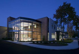 An image at SARTA's Gateway Headquarters at night.