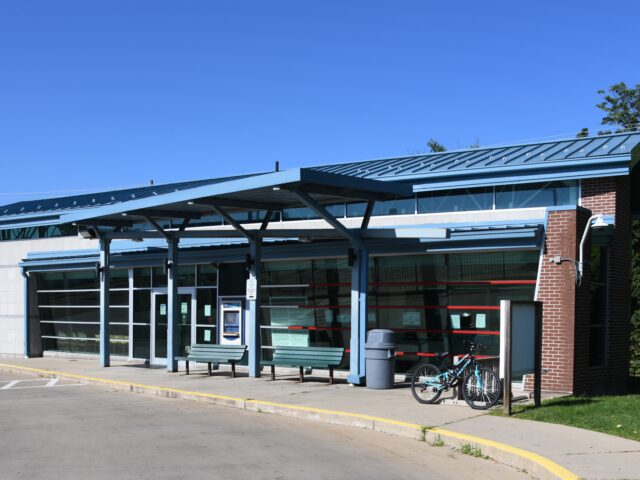 An outside picture of the Alliance Transit Center
