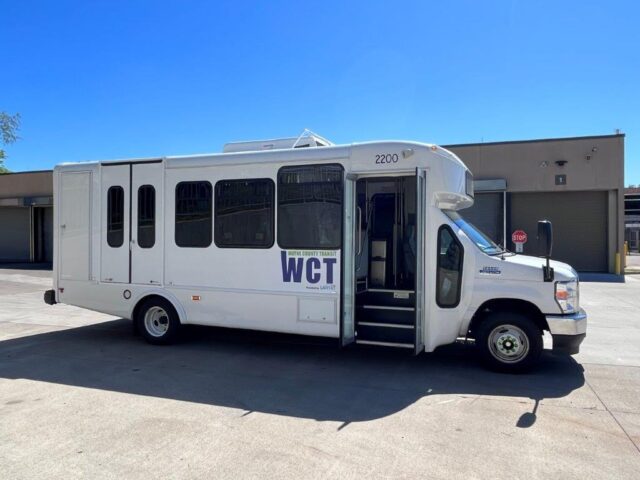 Wayne County Transit Bus sitting in front of SARTA Garage