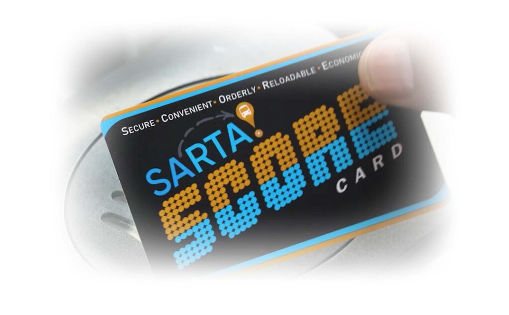 SARTA SCORE Card being tapped on a reader.