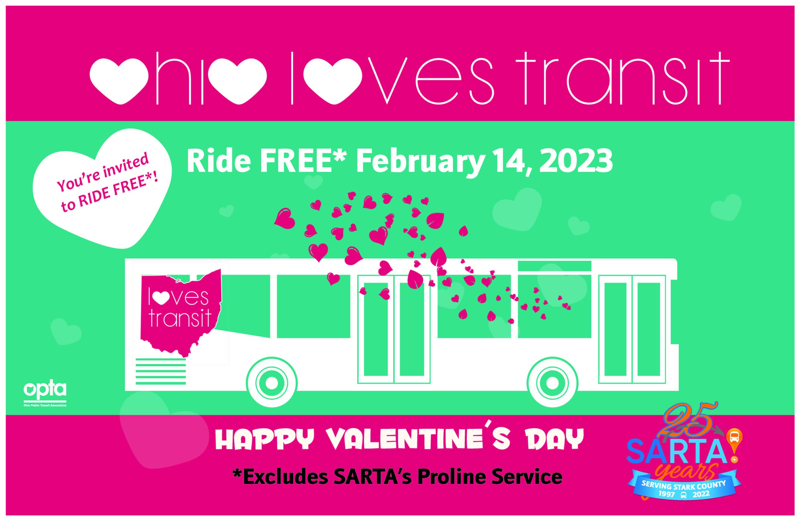 FREE Rides on Fixed Route this Valentine's Day 2023